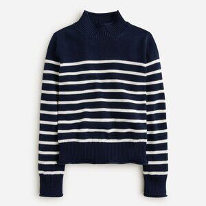 J CREW WOMEN'S NAVY STRIPED ROLLNECK SWEATER NWT SIZE L